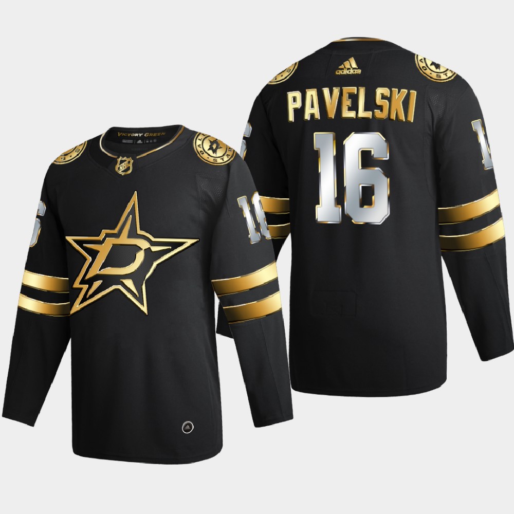 Dallas Stars #16 Joe Pavelski Men Adidas Black Golden Edition Limited Stitched NHL Jersey